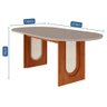 Conjunto de Mesa de Jantar Tampo de Vidro Off White Valentina 2,10 Redonda com e 8 Cadeiras Juliana - 3