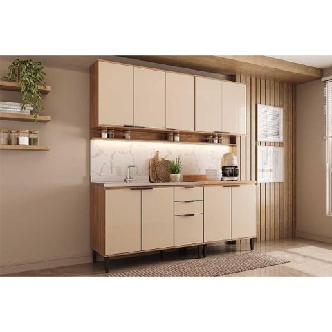 Cozinha Completa Alpha 4 Peças (2aéreos+2balcões) C4p175 Freijo/off White - Carraro