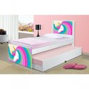 Ver imagem 1 de Cama Arco Íris Unicórnio com Auxiliar e Colchões
