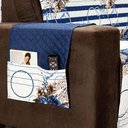Ver imagem 4 de Protetor Sofa Estampado Isabela 2 e 3 Lugares - Floral Azul Marinho