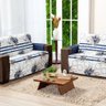 Protetor Sofa Estampado Isabela 2 e 3 Lugares - Floral Azul Marinho - 1