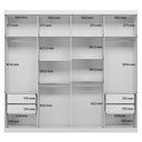 Ver imagem 3 de Guarda Roupa Casal Master New 8 Portas de Bater 4 Gavetas com Cômoda MDP Branco Brilho Santos Andir