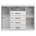 Ver imagem 2 de Guarda Roupa Casal Master New 8 Portas de Bater 4 Gavetas com Cômoda MDP Branco Brilho Santos Andir