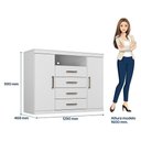 Ver imagem 4 de Guarda Roupa Casal Master New 8 Portas de Bater 4 Gavetas com Cômoda MDP Branco Brilho Santos Andir