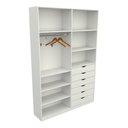 Ver imagem 4 de Armário Arara Gaveta Verônica M10 100% Mdf Roupeiro Closet - Branco