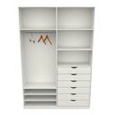 Ver imagem 1 de Armário Arara Gaveta Verônica M10 100% Mdf Roupeiro Closet - Branco