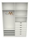 Ver imagem 1 de Armário Arara Gaveta Verônica M10 100% Mdf Roupeiro Closet - Branco