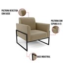 Ver imagem 6 de Kit 2 Poltronas Base Industrial Alta Preto Marisa Suede D03 - D’Rossi Marrom Rato