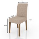 Ver imagem 7 de Conjunto Sala de Jantar Mesa com Tampo Chanfrado Kate 4 Cadeiras Estofadas Jade Poliman
