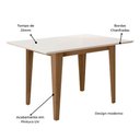 Ver imagem 3 de Conjunto Sala de Jantar Mesa com Tampo Chanfrado Kate 4 Cadeiras Estofadas Jade Poliman