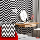 Ver imagem 2 de Papel de Parede Estampa Chevron Preto e Branco Adesivo Antimofo