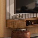 Ver imagem 3 de Painel Tv 75 Pol 207cm Bancada Suspensa para Sala Elvano Fendi/naturale M20 - D’Rossi