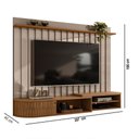 Ver imagem 6 de Painel Tv 75 Pol 207cm Bancada Suspensa para Sala Elvano Fendi/naturale M20 - D’Rossi