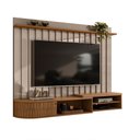 Ver imagem 5 de Painel Tv 75 Pol 207cm Bancada Suspensa para Sala Elvano Fendi/naturale M20 - D’Rossi