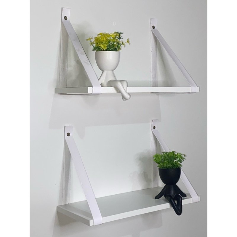Kit 2 Prateleiras de Mdf 40x20cm:branca