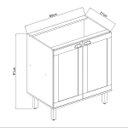 Ver imagem 3 de Balcão de Cozinha Genialflex Iluminata 80cm sem Tampo Br Az
