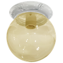 Ver imagem 1 de Plafon Colonial Aluminio Branco Globo Ambar 10x15 Retrô