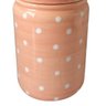 Porta Mantimentos Porcelana Ornamental Pois 19,5xØ11cm Rosa - 2