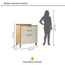 Ver imagem 3 de Balcão para Cozinha 1 Porta 3 Gavetas 80cm em MDF Nobre Bege/Cinamomo/Off White