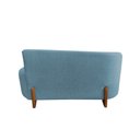 Ver imagem 6 de Namoradeira Sofá Feijão Lounge 120cm Orgânica Linho Azul