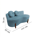 Ver mais imagens de Namoradeira Sofá Feijão Lounge 120cm Orgânica Linho Azul