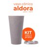 Kit Vaso e Prato Cônico Aldora Pedra 45 Terrano - 2