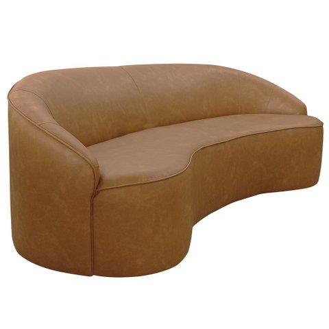 Sofá Curvo Montserrat 180cm 03 Lugares Corano Caramelo - Casaepoltrona