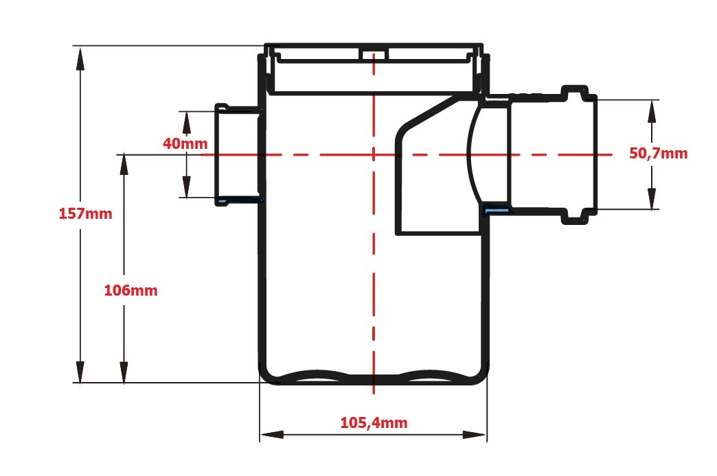 Caixa Sifonada Quadrada Branca 100x150x50mm Krona Unico - 2