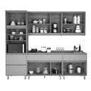 Ver imagem 3 de Cozinha Agata 05 Peças Ripado Freijó/Off White – Vitamov