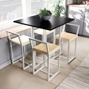 Ver imagem 1 de Conjunto Mesa Preta 4 Cadeiras Pequena Pinus Industrial White