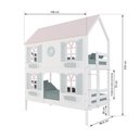 Ver imagem 3 de Beliche Casinha Bela com Coração 4 Janelas Venezianas - Madeira Maciça Branco/Rosa/Verde |