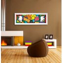 Ver imagem 2 de Quadro releitura Romero Britto - The Hug (o Abraço) com Moldura - Branco
