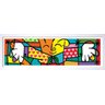 Quadro releitura Romero Britto - The Hug (o Abraço) com Moldura - Branco - 1