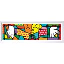 Ver imagem 1 de Quadro releitura Romero Britto - The Hug (o Abraço) com Moldura - Branco
