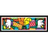 Quadro releitura Romero Britto - The Hug (o Abraço) com Moldura - Preto - 1