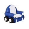 Sofá Infantil Car Baby com Rodízio Azul/Branco - Stay Puff - 1