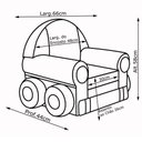 Ver imagem 4 de Sofá Infantil Car Baby com Rodízio Azul/Branco - Stay Puff