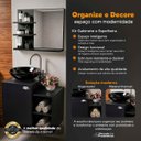 Ver imagem 2 de Gabinete Suspenso Banheiro com Cuba e Espelho Íbis Preto Puxador Cromado