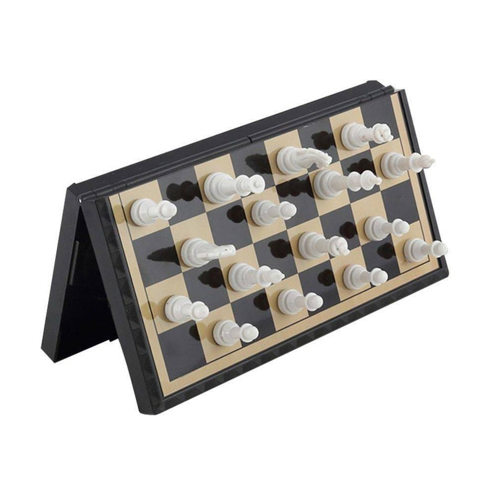 Tabuleiro de xadrez e dama 2 em 1 com porta peças