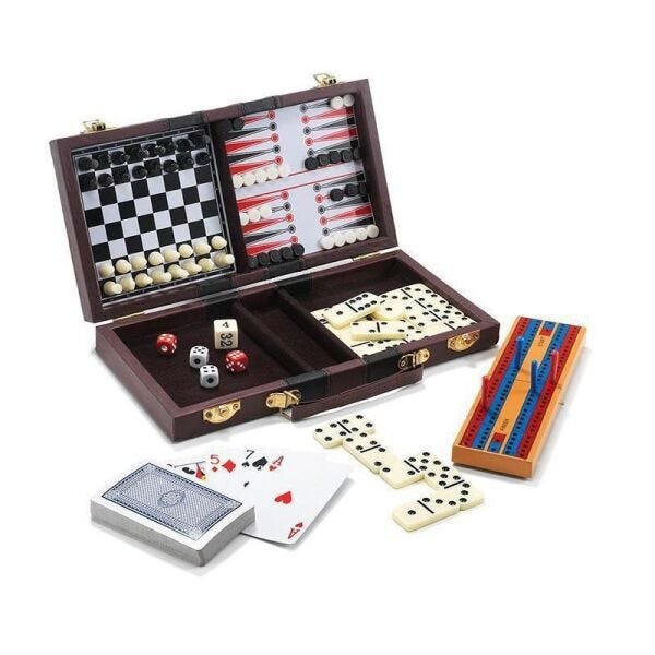 Kit de Jogos Dominó Xadrez e Damas - Shop Macrozao