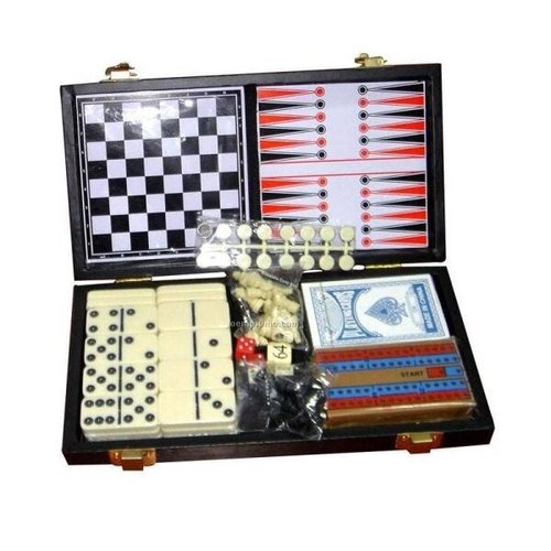 Ogo tabuleiro xadrez dama e gamao 3 em 1 educativo e 1 domino profissional