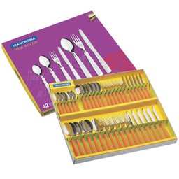 Conjunto de Talheres 42 Peças New Kolor Laranja - Tramontina - 1 Conjunto de Talheres 42 Peças New Kolor Laranja - Tramontina - 1
