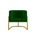 Ver imagem 3 de Poltrona Cadeira Decorativa Lua Base de Ferro Gold Verde