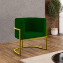 Ver imagem 6 de Poltrona Cadeira Decorativa Lua Base de Ferro Gold Verde