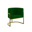Ver imagem 1 de Poltrona Cadeira Decorativa Lua Base de Ferro Gold Verde