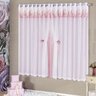 Cortina Buquê Varão Seda Light e Voal Quarto Menina 2,00 x 1,70 Metros - Rosa - 1