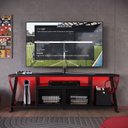 Ver imagem 3 de Rack Gamer Estilo Industrial para Tv até 60" com Iluminação em Led Rgb P1033 Vermelho/preto