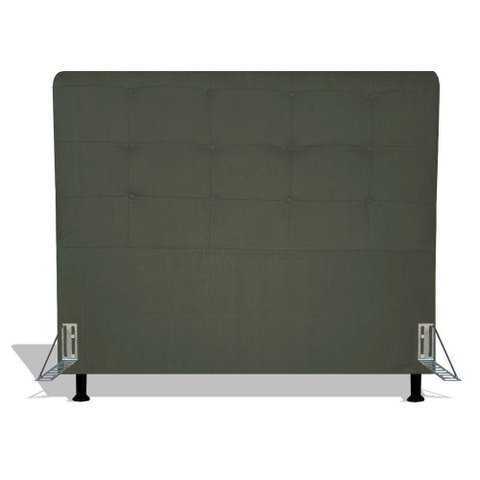 Cabeceira Estofada Pérola 140cm Cama Box Casal Suede Cinza