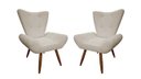 Ver imagem 1 de Kit 2 Poltronas Decorativa Emilia Suede Bege Pés Madeira Mz Decor