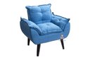 Ver imagem 1 de Poltrona/cadeira Decorativa Glamour Opala com Pés Quadrado Azul Linho